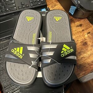 Adidas Adissage Black and Gray Sandals Men's Size 11